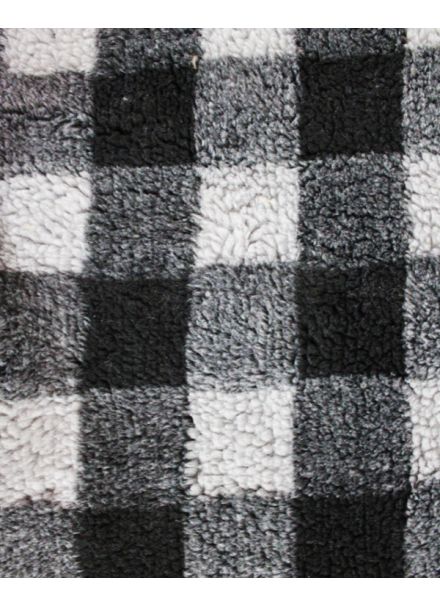 Buffalo Check Sherpa Fleece Fabric Grey