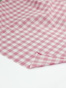 Yarn Dyed Cotton Fabric - 17mm Gingham Baby Pink