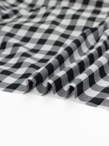 Yarn Dyed Cotton Fabric - 17mm Gingham Black