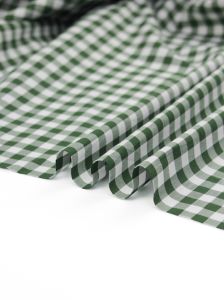 Yarn Dyed Cotton Fabric - 9mm Gingham Evergreen