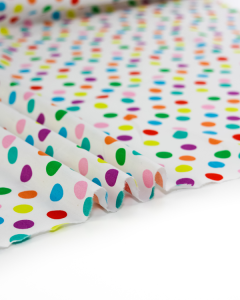 Pure Cotton Lawn Fabric - Rainbow Polka