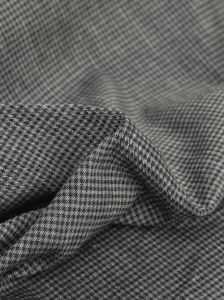 Stretch Linen Cotton Fabric - Granite Gingham