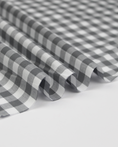 Yarn Dyed Cotton Fabric - 9mm Gingham Grey