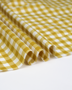 Yarn Dyed Cotton Fabric - 9mm Gingham Ochre