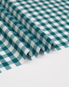 Yarn Dyed Cotton Fabric - 9mm Gingham Teal