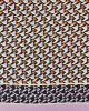 Polyester Satin Fabric - Orange & Lavender Geometric Print