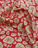 Cotton Lawn Fabric - Oval Floral Print Red