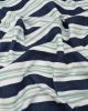 Cotton Sweatshirt Fleece Fabric - Watercolour Stripe - Navy