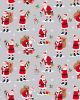 Christmas Patchwork Cotton Fabric - Merry Christmas - Santa Claus Silver