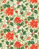 Christmas Patchwork Cotton Fabric - Festive Foliage - Poinsettia Forest Cream