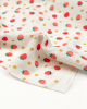 Cotton Double Gauze Fabric - Strawberry Flip White