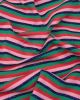 Glitter Stripe Jersey Fabric - Candy Apple
