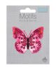 Iron-On Motif Patch - Pink Sequin Butterfly
