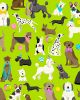 Patchwork Cotton Fabric - Furry Friends - Dogs Green