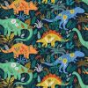 Patchwork Cotton Fabric - Roar - Dino Jungle Black