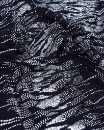 Polyester Jersey Fabric | Jagged Stripe Silver | Truro Fabrics
