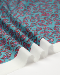 Lomond Cotton Lawn Fabric, Rafiya, Ruby Kingfisher