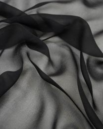 Silk Chiffon Fabric - Black