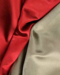 Double Face Silk Mikado Fabric - Red & Gold