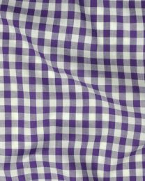 Yarn Dyed Cotton Fabric - 1cm Gingham Purple