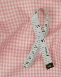Yarn Dyed Cotton Fabric - 3mm Gingham Baby Pink