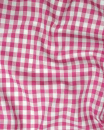 Yarn Dyed Cotton Fabric - 1cm Gingham Deep Pink