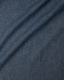Medium Weight Washed Denim Fabric - Mid Blue