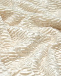 Polyester Blend Velvet Fabric - Astrakhan Cream
