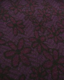 Wool & Alpaca Jersey Fabric - Purple Floral