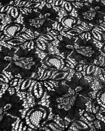 Corded Lace Fabric - Black