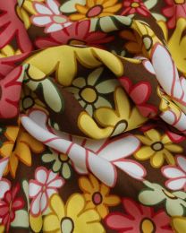 Viscose Crepe Fabric - 60's Floral Ginger