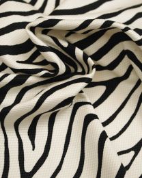 Cotton Pique Fabric - Zebra Print