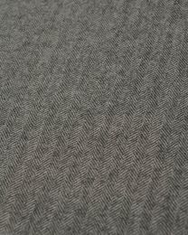 Wool Suiting Fabric - Herringbone Grey