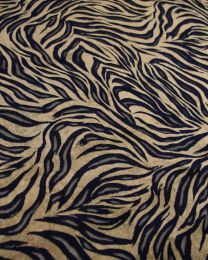 Stretch Devore Fabric -  Gold & Navy Tiger Print