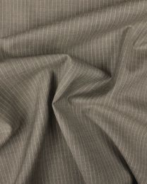 Cashmere & Wool Blend Suiting Fabric - Grey Pinstripe