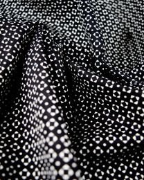 SALE Stretch Cotton Shirting Fabric - Black & White Print