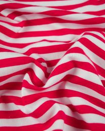 Cotton Blend Jersey Fabric - Hot Pink Stripe