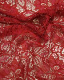 Corded Lace Fabric - Pillar Box Red