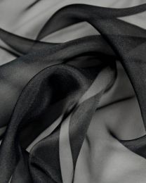 Polyester Crystal Organza Fabric - Black