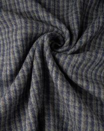 Wool Blend Suiting Fabric - Navy & Grey Check