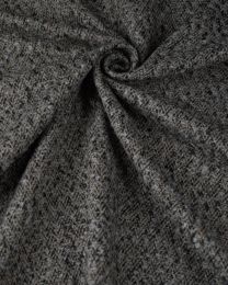 Wool Blend Coating Fabric - Grey & Beige Herringbone Texture