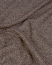 Wool Blend Tweed Fabric - Brown Herringbone