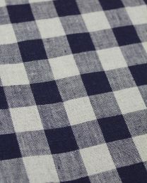 Yarn Dyed Linen Fabric - Navy Gingham