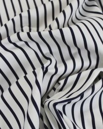 Cotton Twill Fabric - Navy Stripe