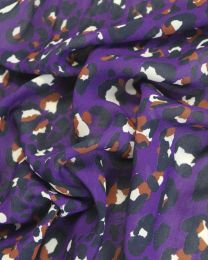 Viscose Georgette Fabric - Purple Leopard Print