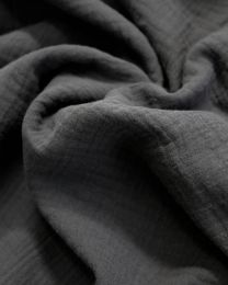 Cotton Double Gauze Fabric - Charcoal