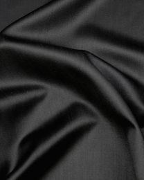 Sateen Wool Suiting Fabric - Black