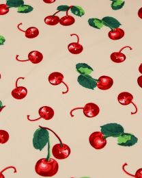 Cotton Sateen Fabric - Cherry Bomb