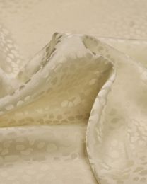 Silk Satin Jacquard Fabric - Cream Cheetah