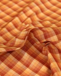 Check Silk Taffeta Fabric - Marrakesh